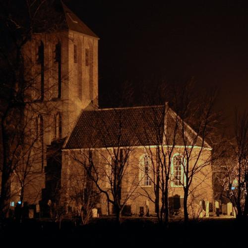 Church of Westerland at night