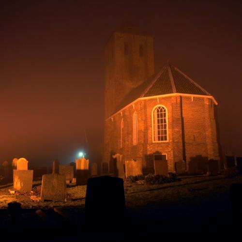 Eerie graveyard